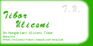 tibor ulicsni business card